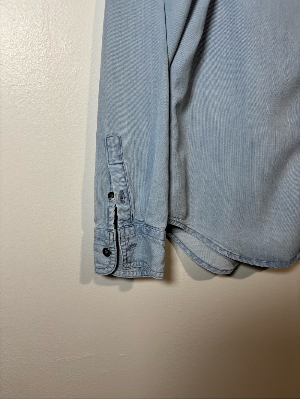 Chaps Light Blue Denim Button-Front Shirt - Picture 5 of 8